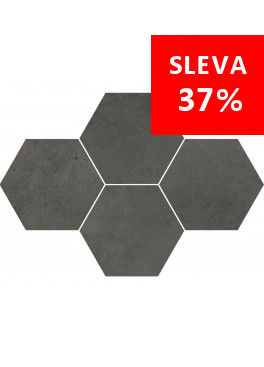 Dlažba Maxima Dark Grey Mosaic Hexagon