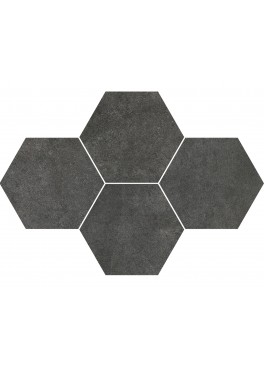 Dlažba Qubus Antracite Mosaic Hexagon