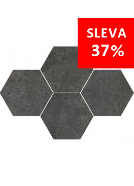 Dlažba Qubus Antracite Mosaic Hexagon