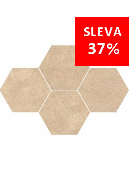 Dlažba Qubus Beige Mosaic Hexagon
