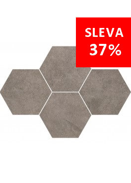 Dlažba Qubus Dark Grey Mosaic Hexagon