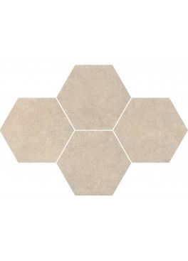 Dlažba Qubus Soft Grey Mosaic Hexagon