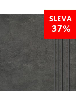 Dlažba Qubus Antracit Schodovka 33,3x33,3