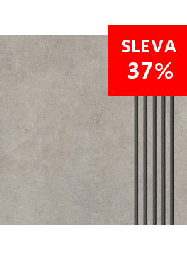 Dlažba Qubus Grey Schodovka 33,3x33,3