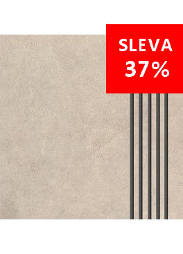 Dlažba Qubus Soft Grey Schodovka 33,3x33,3