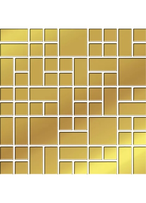 Dekor Carrara Sky Gold Glass Glossy Mosaic 