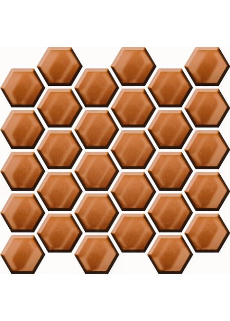 Dekor Cesaria Copper Glass Hexagon Glossy Mosaic